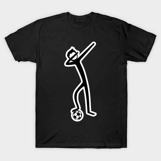 Dabbing Stick Figure - Soccer I T-Shirt by EDDArt